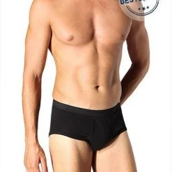 Schiesser Feinripp Sportslip 005128/000 Baumwolle, Schwarz