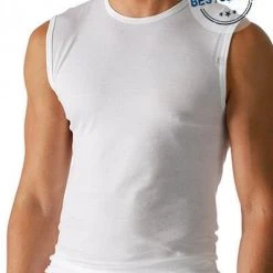 Mey NOBLESSE City-Shirt ohne Arm weiß 2801/101 Tanktop, Pima Baumwolle