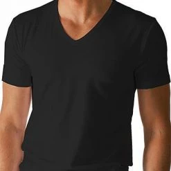 Mey DRY COTTON V-Shirt schwarz 46007/123 T-Shirt, Baumwolle