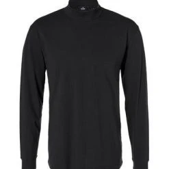 RAGMAN Longsleeve 400160/009 Stehkragenshirt, Baumwolle, Schwarz