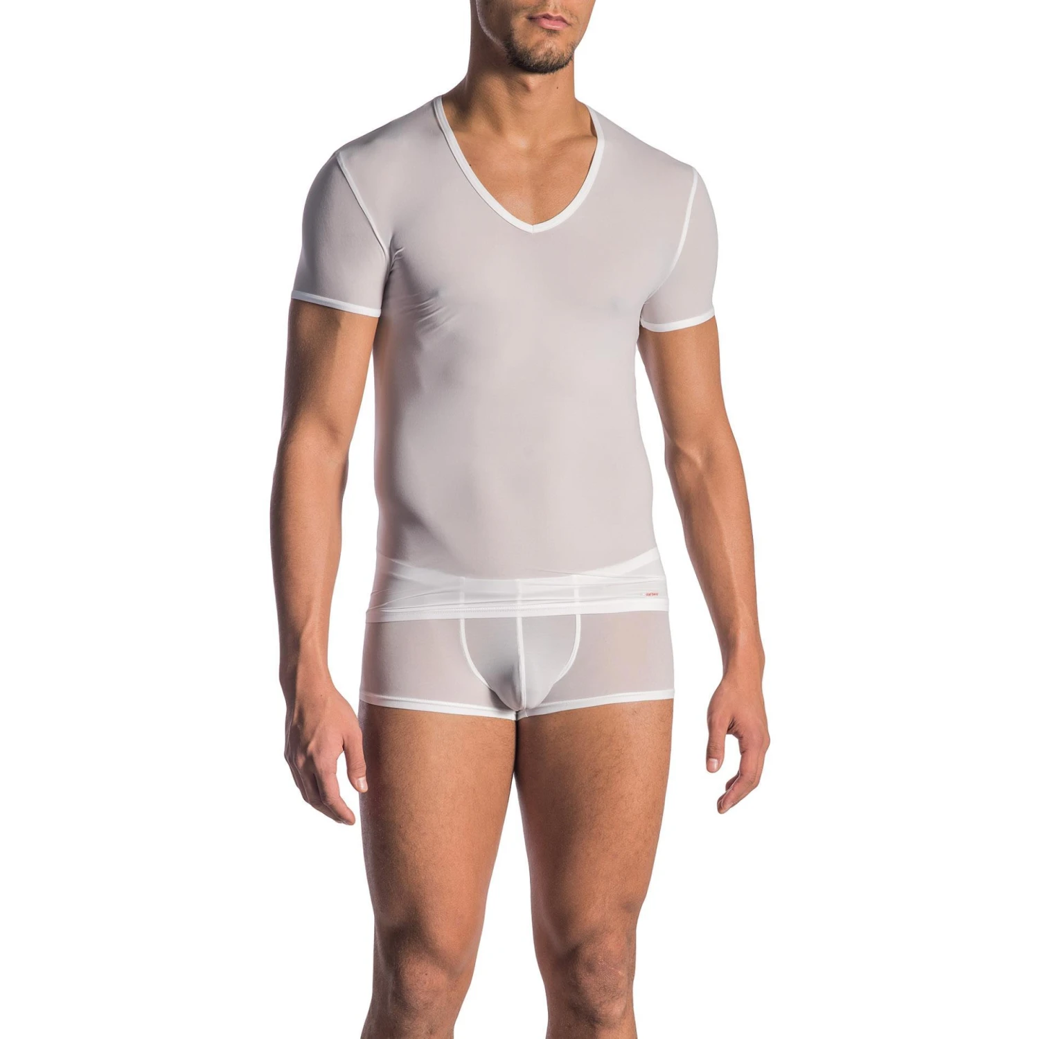 Olaf Benz RED0965 V-Neck (Low) 106024/1000 T-Shirt, Mikrofaser, Weiß, White 1 Olaf Benz RED0965 V-Neck (Low) 106024/1000 T-Shirt, Mikrofaser, Weiß, White