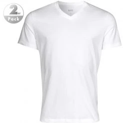 BOSS V-Shirt 2er Pack white 50325401/100 T-Shirts, Baumwolle, Weiß