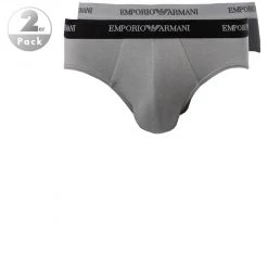EMPORIO ARMANI Brief 2Pack 111321/CC717/03320 Slips, Baumwoll-Stretch, Schwarz-grau