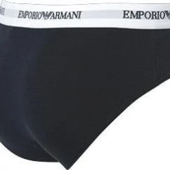 EMPORIO ARMANI Brief 2Pack 111321/CC717/10410 Slips, Baumwoll-Stretch, Weiß-navy, Weiß-blau -MR Wasch Geschaft 178885 norm5