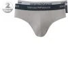 EMPORIO ARMANI Brief 2Pack 111321/CC717/13742 Slips, Baumwoll-Stretch, Mittelgrau-nachtblau, Grau-blau