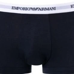 EMPORIO ARMANI Trunk 2Pack 111210/CC717/10410 Trunks, Baumwoll-Stretch, Dunkelblau-weiß, Weiß-blau -MR Wasch Geschaft 178888 norm2