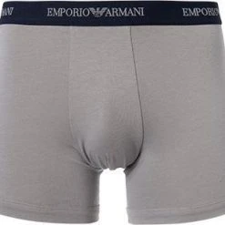 EMPORIO ARMANI Boxer 2er Pack 111268/CC717/13742 Trunks, Baumwoll-Stretch, Schwarz-grau, Grau-blau -MR Wasch Geschaft 189168 norm2