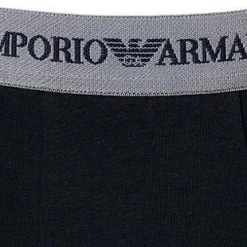 EMPORIO ARMANI Boxer 2er Pack 111268/CC717/13742 Trunks, Baumwoll-Stretch, Schwarz-grau, Grau-blau -MR Wasch Geschaft 189168 norm3
