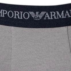 EMPORIO ARMANI Boxer 2er Pack 111268/CC717/13742 Trunks, Baumwoll-Stretch, Schwarz-grau, Grau-blau -MR Wasch Geschaft 189168 norm4