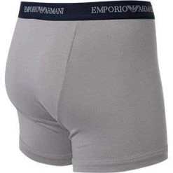 EMPORIO ARMANI Boxer 2er Pack 111268/CC717/13742 Trunks, Baumwoll-Stretch, Schwarz-grau, Grau-blau -MR Wasch Geschaft 189168 norm6