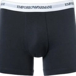 EMPORIO ARMANI Boxer 2er Pack 111268/CC717/10410 Trunks, Baumwoll-Stretch, Weiß-navy, Weiß-blau -MR Wasch Geschaft 189170 norm2