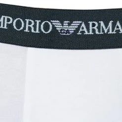 EMPORIO ARMANI Boxer 2er Pack 111268/CC717/10410 Trunks, Baumwoll-Stretch, Weiß-navy, Weiß-blau -MR Wasch Geschaft 189170 norm3