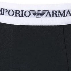 EMPORIO ARMANI Boxer 2er Pack 111268/CC717/10410 Trunks, Baumwoll-Stretch, Weiß-navy, Weiß-blau -MR Wasch Geschaft 189170 norm4