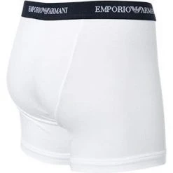 EMPORIO ARMANI Boxer 2er Pack 111268/CC717/10410 Trunks, Baumwoll-Stretch, Weiß-navy, Weiß-blau -MR Wasch Geschaft 189170 norm5