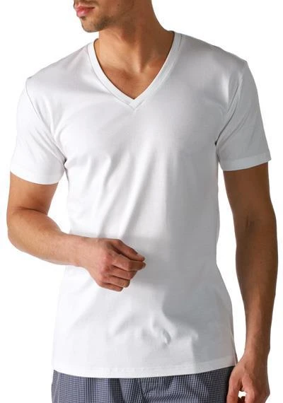 Mey CLUB V-Neck Shirt 46507/101 T-Shirt, Baumwoll-Stretch, Weiß 1 Mey CLUB V-Neck Shirt 46507/101 T-Shirt, Baumwoll-Stretch, Weiß