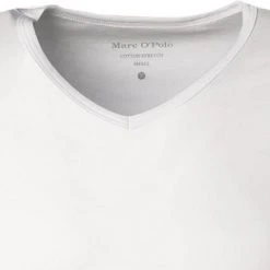 Marc O'Polo Shirt V-Neck 2er Pack 149804/100 T-Shirts, Baumwoll-Stretch, Weiß, White -MR Wasch Geschaft 219807 norm2