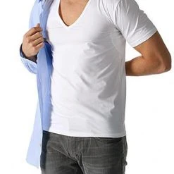 MEY Drunterhemd V-Neck Regular Fit 46038/101 Baumwolle COOLMAX®, Weiß, White -MR Wasch Geschaft 220955 norm3