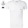 EMPORIO ARMANI V-Neck 2er Pack 111512/CC717/10410 T-Shirts, Baumwolle, Weiß-navy, Weiß