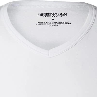 EMPORIO ARMANI V-Neck 2er Pack 111512/CC717/10410 T-Shirts, Baumwolle, Weiß-navy, Weiß 3 EMPORIO ARMANI V-Neck 2er Pack 111512/CC717/10410 T-Shirts, Baumwolle, Weiß-navy, Weiß – Bild 3