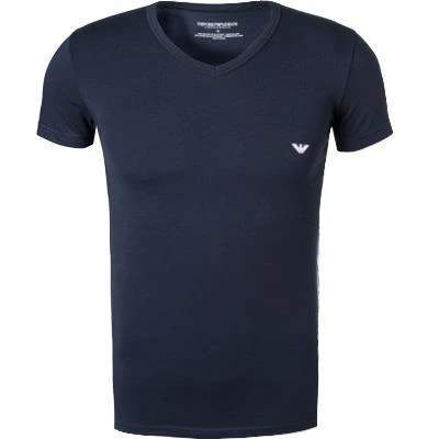 EMPORIO ARMANI V-Neck 2er Pack 111512/CC717/10410 T-Shirts, Baumwolle, Weiß-navy, Weiß 4 EMPORIO ARMANI V-Neck 2er Pack 111512/CC717/10410 T-Shirts, Baumwolle, Weiß-navy, Weiß – Bild 4