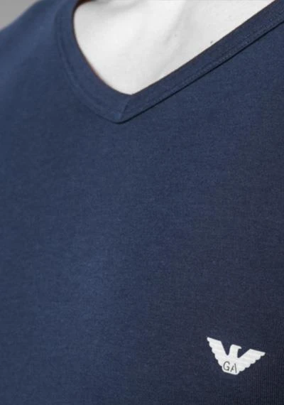 EMPORIO ARMANI V-Neck 2er Pack 111512/CC717/10410 T-Shirts, Baumwolle, Weiß-navy, Weiß 7 EMPORIO ARMANI V-Neck 2er Pack 111512/CC717/10410 T-Shirts, Baumwolle, Weiß-navy, Weiß – Bild 7
