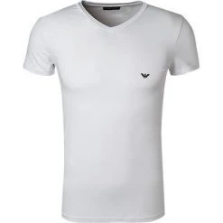 EMPORIO ARMANI V-Shirt 110810/CC729/00010 T-Shirt, Baumwolle, Weiß