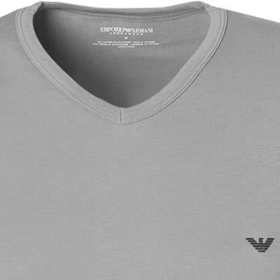 EMPORIO ARMANI V-Neck 2er Pack 111512/CC717/13742 T-Shirts, Baumwoll-Stretch, Grau-nachtblau, Grau 3 EMPORIO ARMANI V-Neck 2er Pack 111512/CC717/13742 T-Shirts, Baumwoll-Stretch, Grau-nachtblau, Grau – Bild 3
