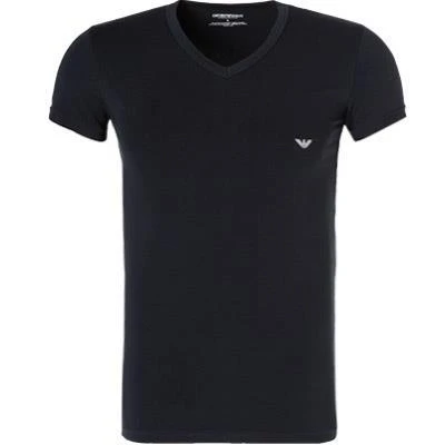 EMPORIO ARMANI V-Neck 2er Pack 111512/CC717/13742 T-Shirts, Baumwoll-Stretch, Grau-nachtblau, Grau 4 EMPORIO ARMANI V-Neck 2er Pack 111512/CC717/13742 T-Shirts, Baumwoll-Stretch, Grau-nachtblau, Grau – Bild 4