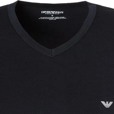 EMPORIO ARMANI V-Neck 2er Pack 111512/CC717/13742 T-Shirts, Baumwoll-Stretch, Grau-nachtblau, Grau 5 EMPORIO ARMANI V-Neck 2er Pack 111512/CC717/13742 T-Shirts, Baumwoll-Stretch, Grau-nachtblau, Grau – Bild 5