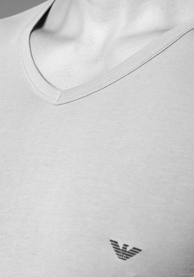 EMPORIO ARMANI V-Neck 2er Pack 111512/CC717/13742 T-Shirts, Baumwoll-Stretch, Grau-nachtblau, Grau 7 EMPORIO ARMANI V-Neck 2er Pack 111512/CC717/13742 T-Shirts, Baumwoll-Stretch, Grau-nachtblau, Grau – Bild 7