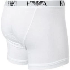 EMPORIO ARMANI Boxer 2er Pack 111284/CC715/04710 Trunks, Baumwoll-Stretch, Weiß -MR Wasch Geschaft 229229 norm3