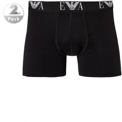 EMPORIO ARMANI Boxer 2er Pack 111284/CC715/07320 Trunks, Baumwoll-Stretch, Schwarz