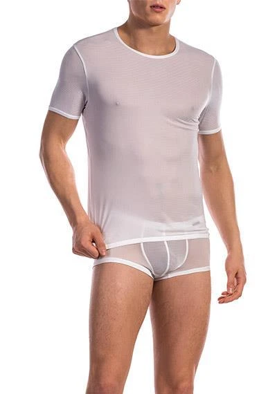 Olaf Benz RED1201 T-Shirt weiß 105835/1000 Mikrofaser, Weiß gestreift 2 Olaf Benz RED1201 T-Shirt weiß 105835/1000 Mikrofaser, Weiß gestreift – Bild 2