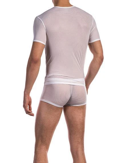 Olaf Benz RED1201 T-Shirt weiß 105835/1000 Mikrofaser, Weiß gestreift 3 Olaf Benz RED1201 T-Shirt weiß 105835/1000 Mikrofaser, Weiß gestreift – Bild 3