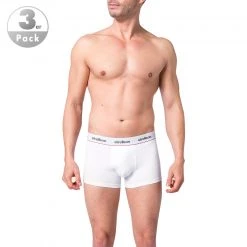 Strellson 3er Pack Shorts 531101/10 Trunks, Baumwoll-Stretch, Weiß, White
