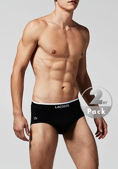 LACOSTE Colours Slip 2er Pack 150956/000 Slips, Baumwoll-Stretch, Schwarz 1 LACOSTE Colours Slip 2er Pack 150956/000 Slips, Baumwoll-Stretch, Schwarz