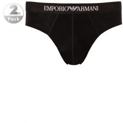 EMPORIO ARMANI Brief 2er Pack 111321/CC722/07320 Slips, Baumwolle, Schwarz