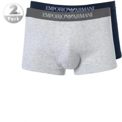EMPORIO ARMANI Trunk 2er Pack 111613/CC722/15935 Trunks, Baumwolle, Hellgrau-marineblau, Marine-grau