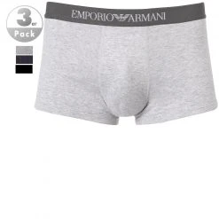 EMPORIO ARMANI Trunk 3er Pack 111610/CC722/94235 Trunks, Baumwolle, Hellgrau-marineblau-schwarz, Marine-grau-schwarz