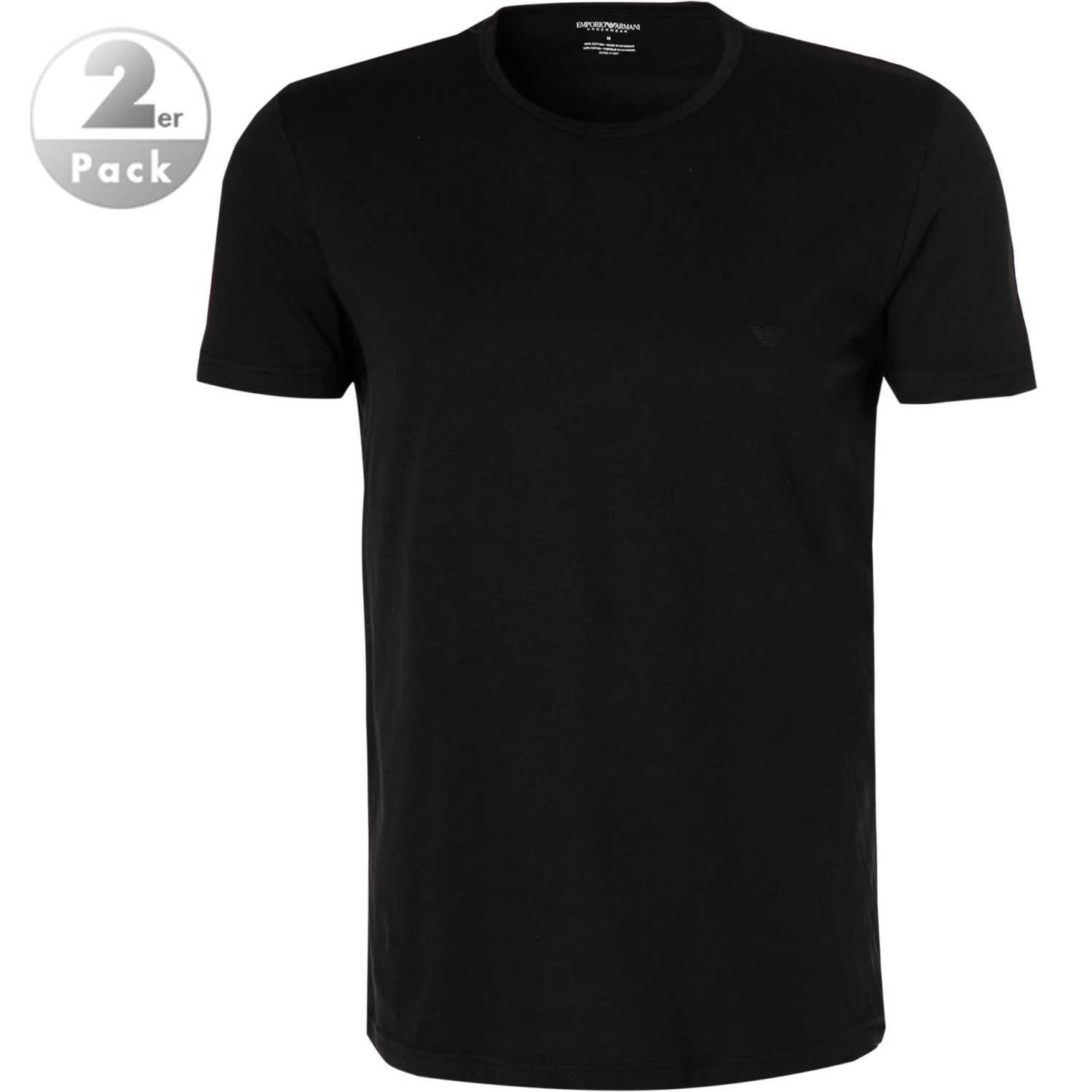 EMPORIO ARMANI T-Shirt 2er Pack 111647/CC722/07320 T-Shirts, Baumwolle, Schwarz 1 EMPORIO ARMANI T-Shirt 2er Pack 111647/CC722/07320 T-Shirts, Baumwolle, Schwarz