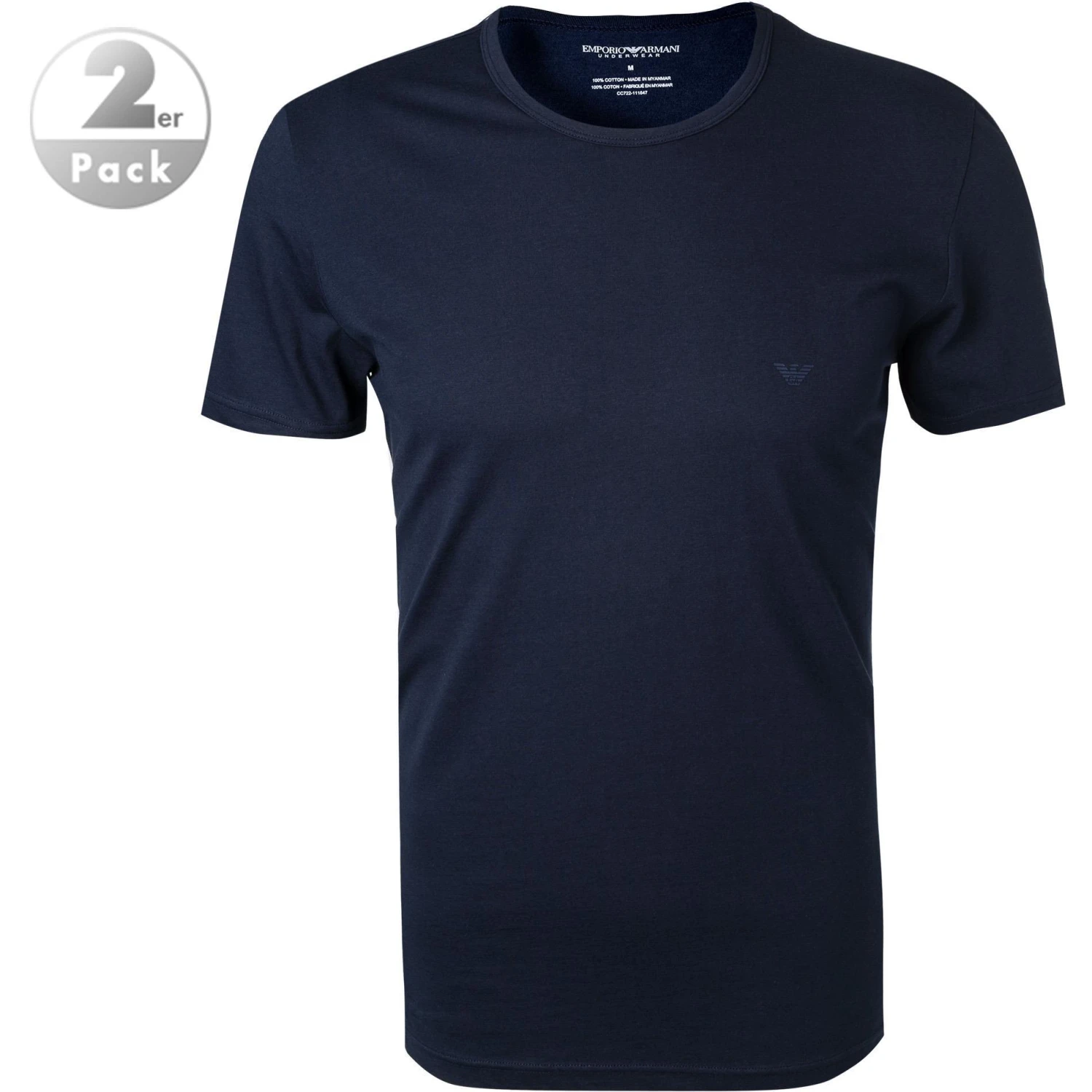 EMPORIO ARMANI T-Shirt 2er Pack 111647/CC722/27435 T-Shirts, Baumwolle, Marineblau, Marine 1 EMPORIO ARMANI T-Shirt 2er Pack 111647/CC722/27435 T-Shirts, Baumwolle, Marineblau, Marine