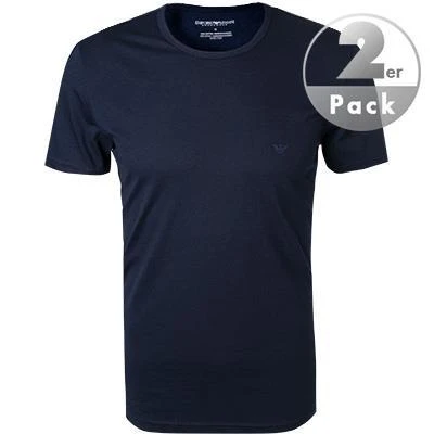 EMPORIO ARMANI T-Shirt 2er Pack 111647/CC722/27435 T-Shirts, Baumwolle, Marineblau, Marine 2 EMPORIO ARMANI T-Shirt 2er Pack 111647/CC722/27435 T-Shirts, Baumwolle, Marineblau, Marine – Bild 2