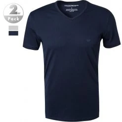 EMPORIO ARMANI V-Shirt 2er Pack 111648/CC722/15935 T-Shirts, Baumwolle, Marine-hellgrau, Marine-grau