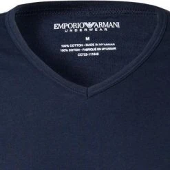 EMPORIO ARMANI V-Shirt 2er Pack 111648/CC722/15935 T-Shirts, Baumwolle, Marine-hellgrau, Marine-grau -MR Wasch Geschaft 239861 norm2