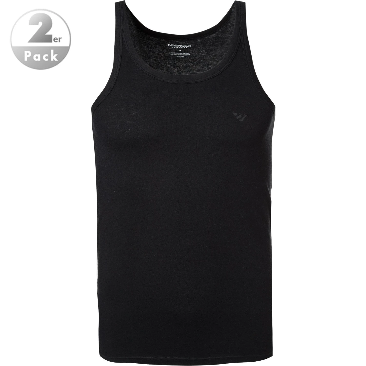 EMPORIO ARMANI Tank Top 2 Pack 111612/CC722/97120 Tanktops, Baumwolle, Schwarz-hellgrau, Schwarz-grau 1 EMPORIO ARMANI Tank Top 2 Pack 111612/CC722/97120 Tanktops, Baumwolle, Schwarz-hellgrau, Schwarz-grau