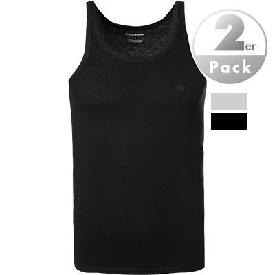 EMPORIO ARMANI Tank Top 2 Pack 111612/CC722/97120 Tanktops, Baumwolle, Schwarz-hellgrau, Schwarz-grau 2 EMPORIO ARMANI Tank Top 2 Pack 111612/CC722/97120 Tanktops, Baumwolle, Schwarz-hellgrau, Schwarz-grau – Bild 2
