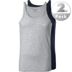 EMPORIO ARMANI Tank Top 2 Pack 111612/CC722/15935 Tanktops, Baumwolle, Hellgrau-navy, Marine-grau