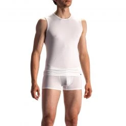 Olaf Benz RED1601 Collegeshirt 107416/1000 Tanktop, Baumwoll-Stretch, Weiß, White