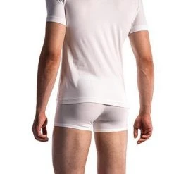 Olaf Benz RED1601 V-Shirt 107418/1000 T-Shirt, Baumwoll-Stretch, Weiß, White -MR Wasch Geschaft 241647 norm2