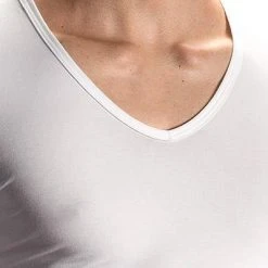 Olaf Benz RED1601 V-Shirt (Low) 107419/1000 T-Shirt, Baumwoll-Stretch, Weiß, White -MR Wasch Geschaft 241651 norm3